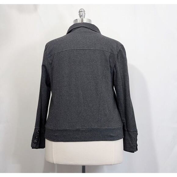 Style & Co Moto Jacket Gray Cotton Blend Women's Size 1X - Picture 5 of 8